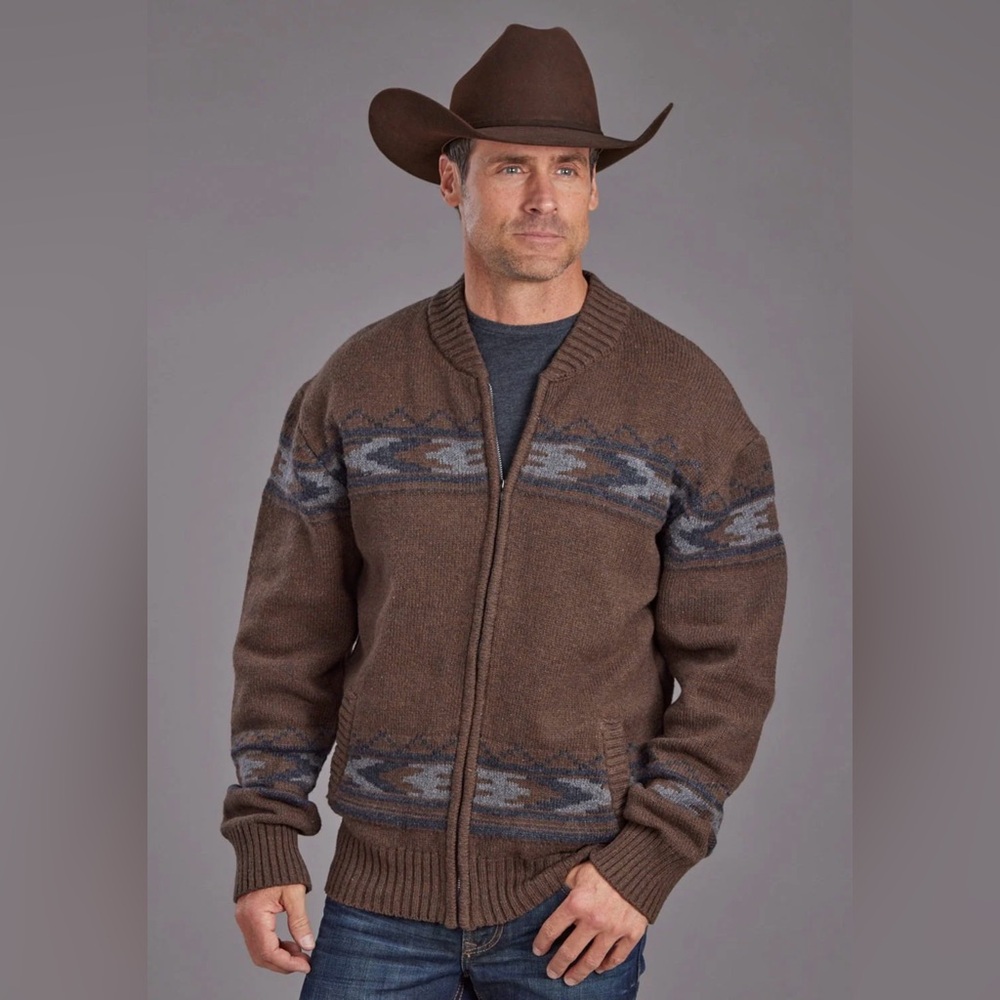 NEW with tags- Men’s Stetson Thunderbird Brown Cardigan